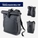 Roll top backpack-TROIKA BLACK ROLL TOP